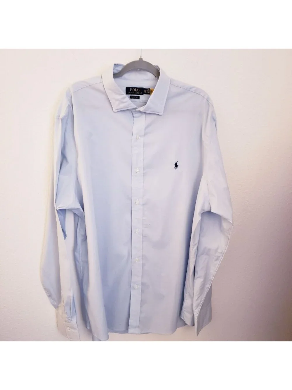 Polo Ralph Lauren Classic Fit 100% Cotton Lt Blue Shirt w/Metal Collar Stays XXL